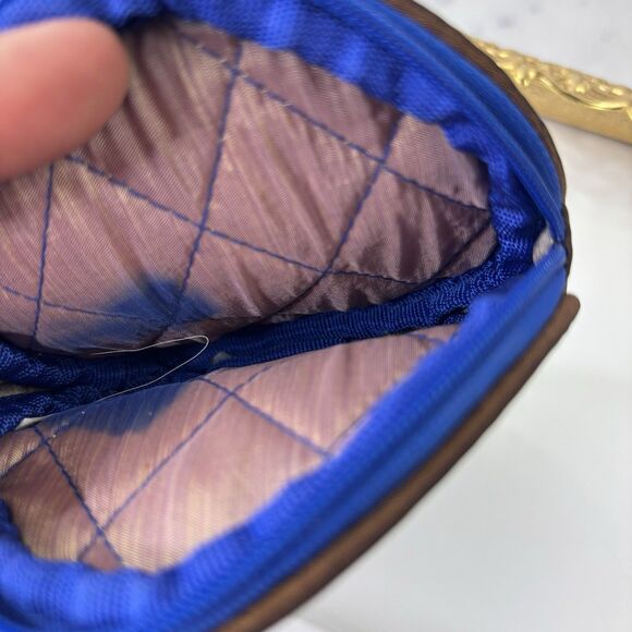 Needlepoint Dachshund Coin Purse Doxie Weiner Dog Bag Motif novelty Blue Black - Picture 8 of 11